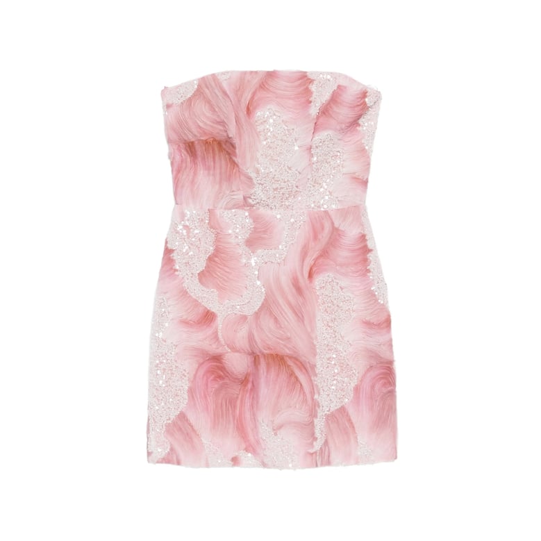 strapless dress pink/silver by Selfnex
