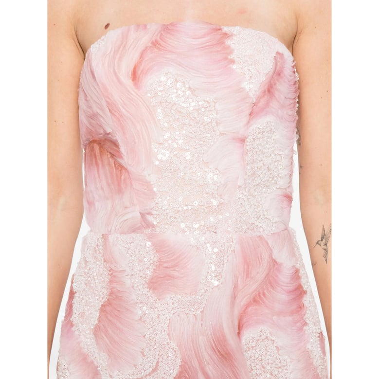 strapless dress pink/silver by Selfnex