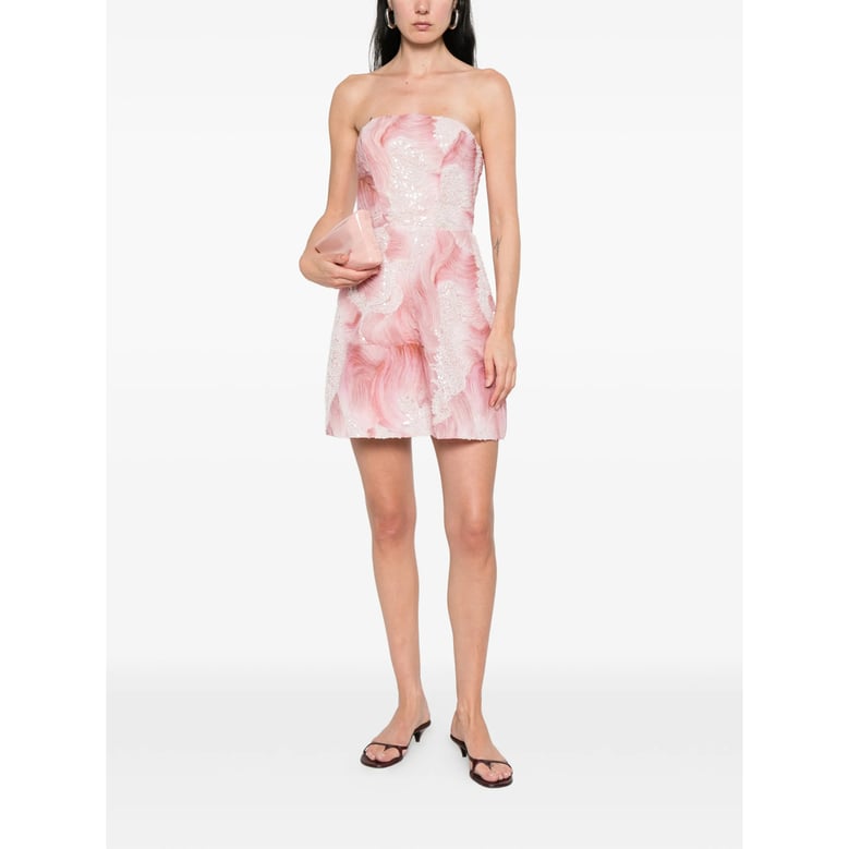 strapless dress pink/silver by Selfnex