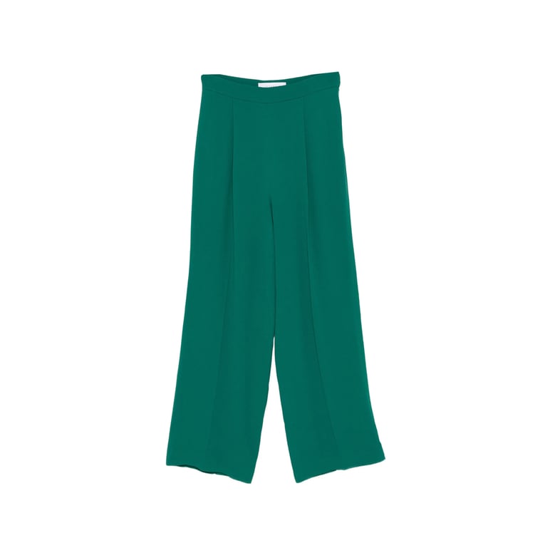 trousers wide-leg pleated green by Selfnex