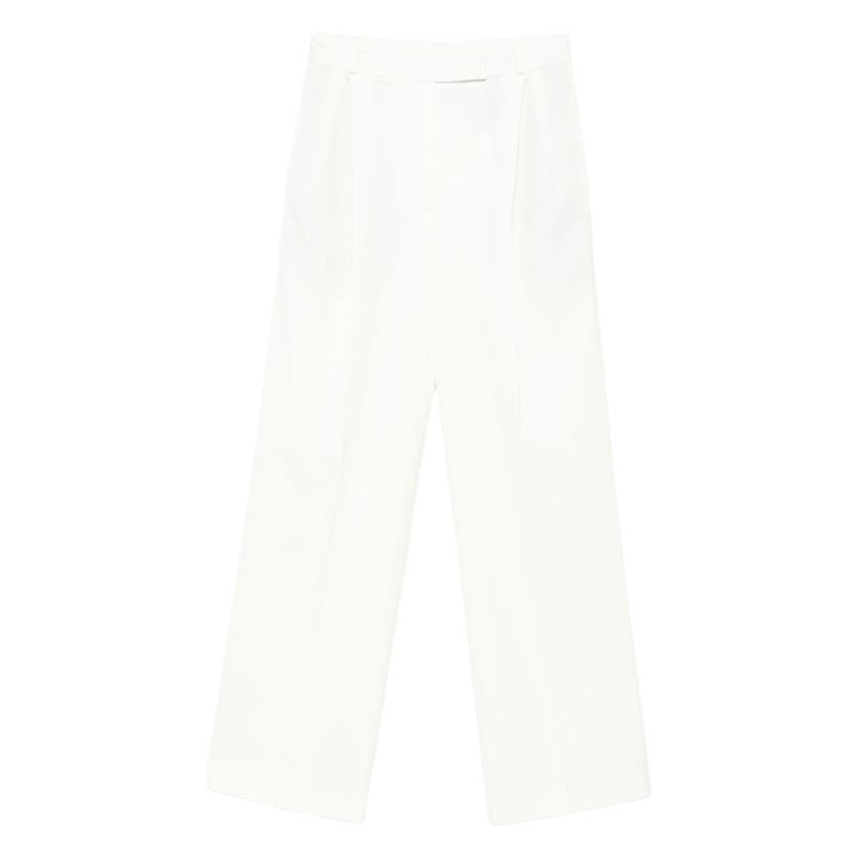 straight trousers wool-blend white by Selfnex