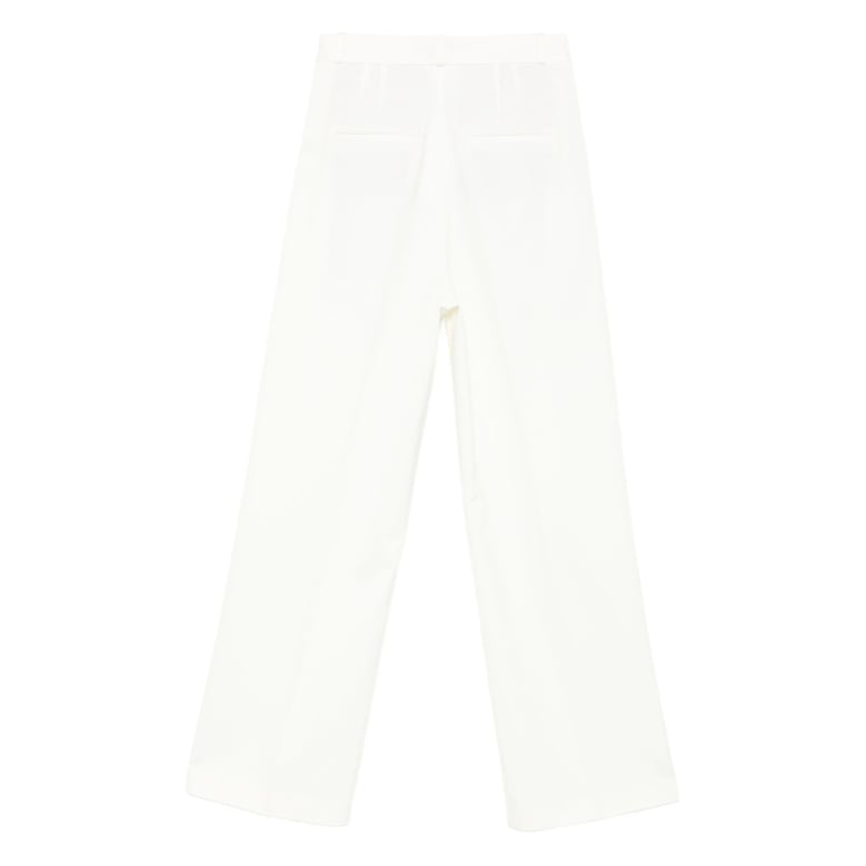 straight trousers wool-blend white by Selfnex