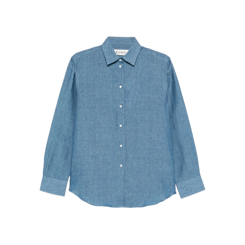 blue front button fastening shirt by Selfnex