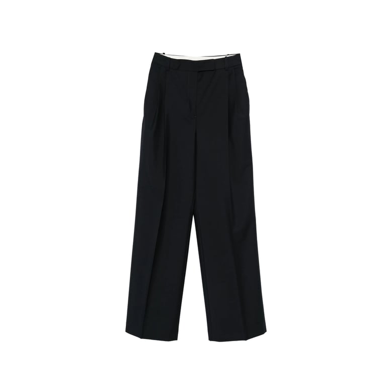 front pleats trousers with belt loops by Selfnex