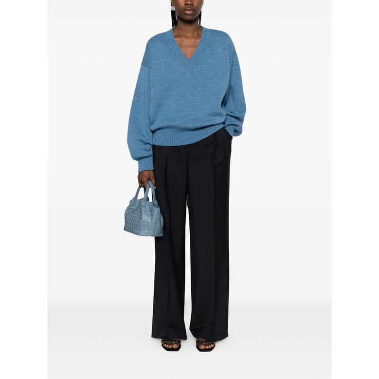 front pleats trousers with belt loops by Selfnex
