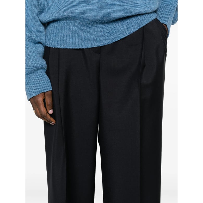 front pleats trousers with belt loops by Selfnex