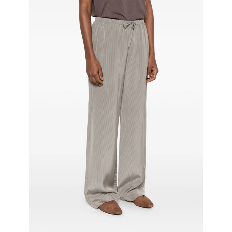 light grey striped wide leg trousers by Selfnex