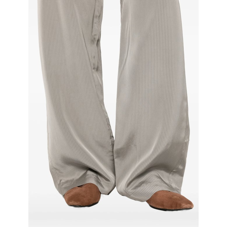 light grey striped wide leg trousers by Selfnex