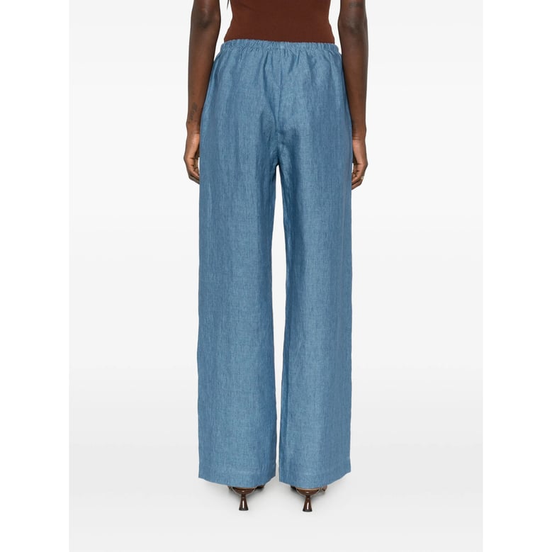 ocean blue straight leg trousers by Selfnex