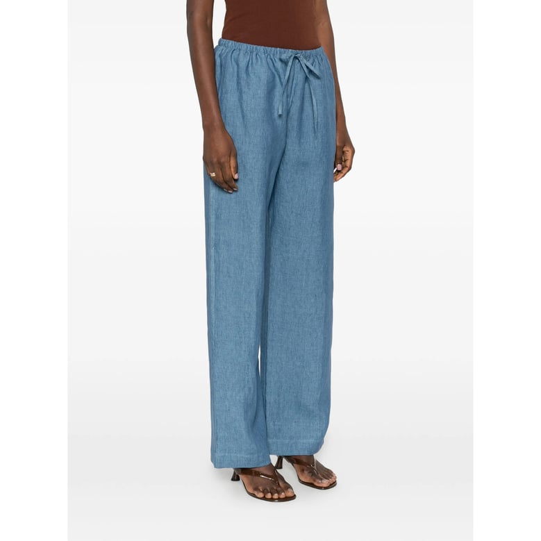 ocean blue straight leg trousers by Selfnex