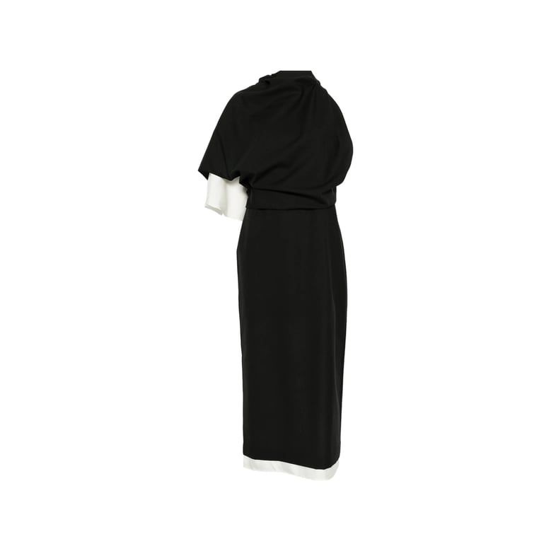 one-shoulder draped dress by Selfnex
