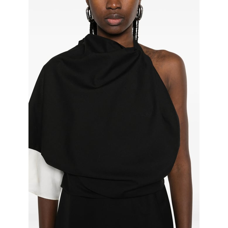 one-shoulder draped dress by Selfnex