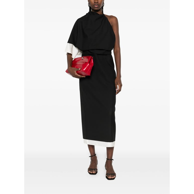 one-shoulder draped dress by Selfnex