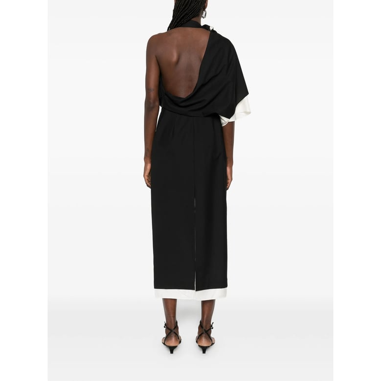 one-shoulder draped dress by Selfnex