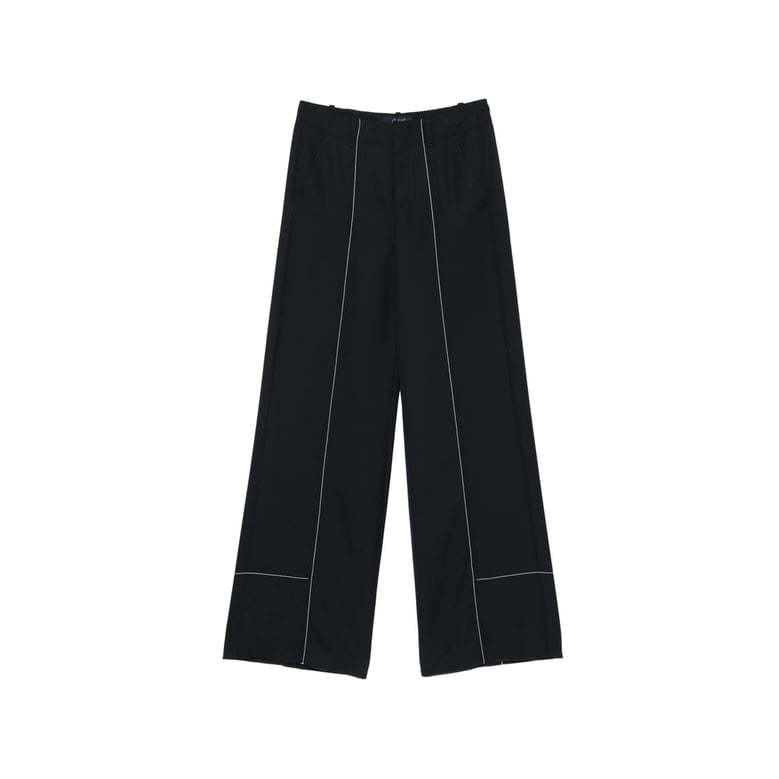 wide leg trousers with patch pockets by Selfnex