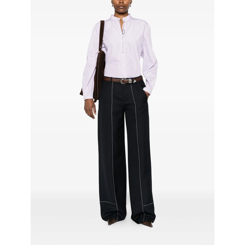 wide leg trousers with patch pockets by Selfnex