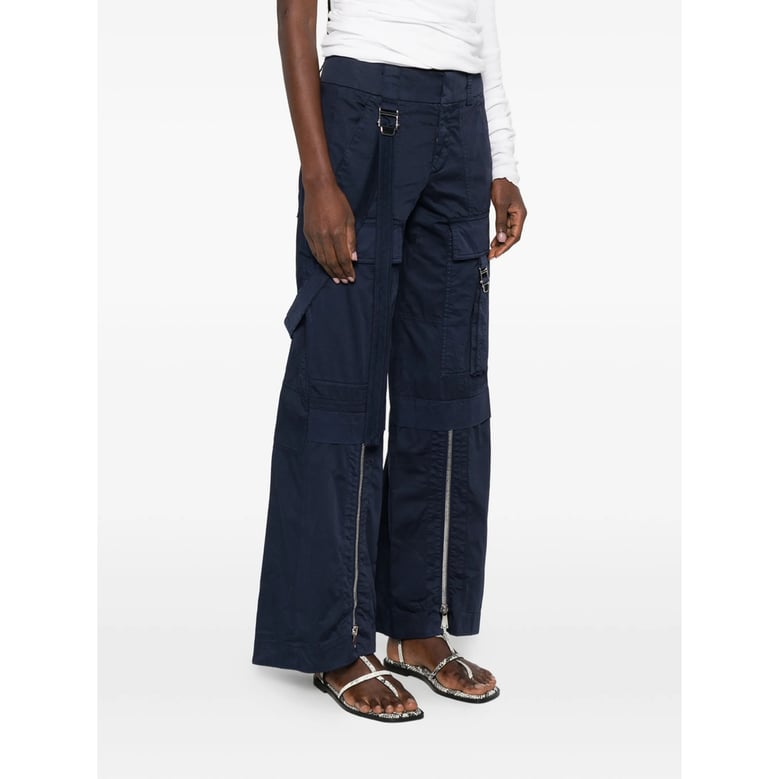 navy blue pants with strap detail by Selfnex