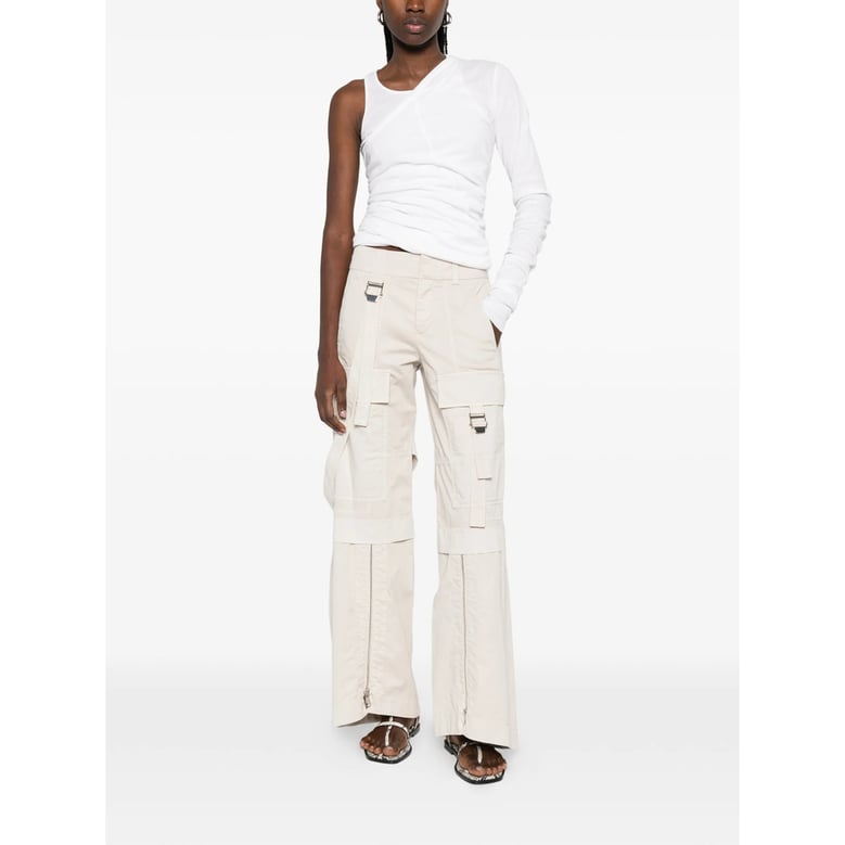 flap pocket wide leg trousers by Selfnex