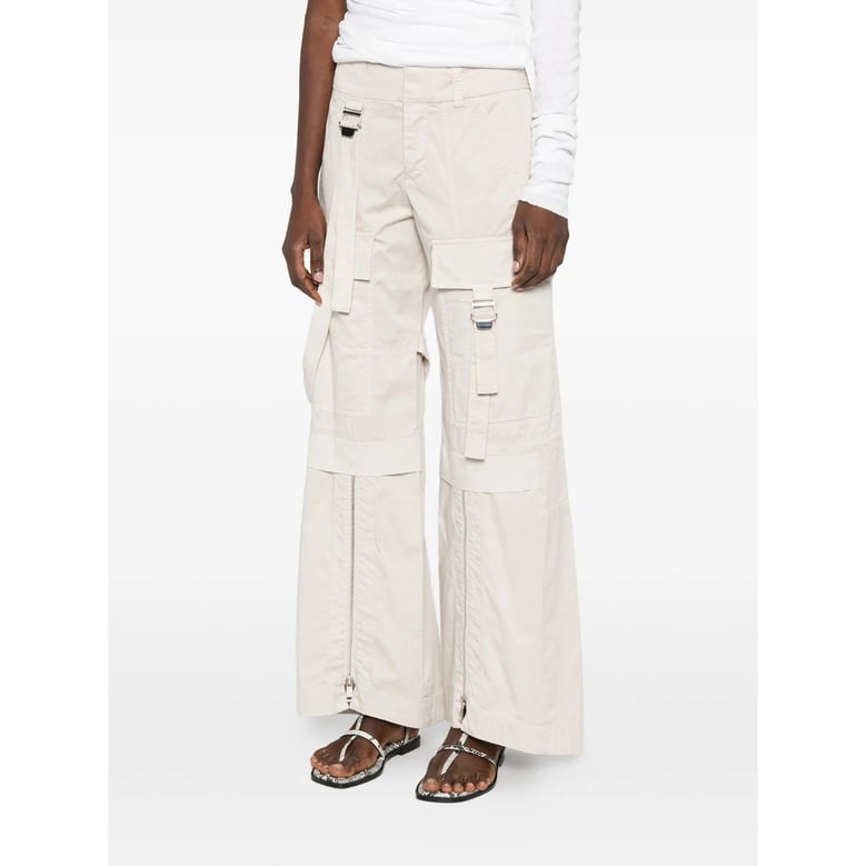 flap pocket wide leg trousers by Selfnex