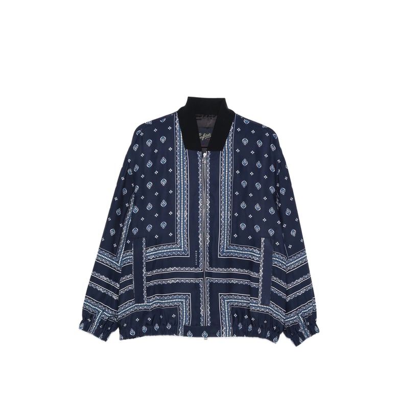 bomber jacket blue silk by Selfnex