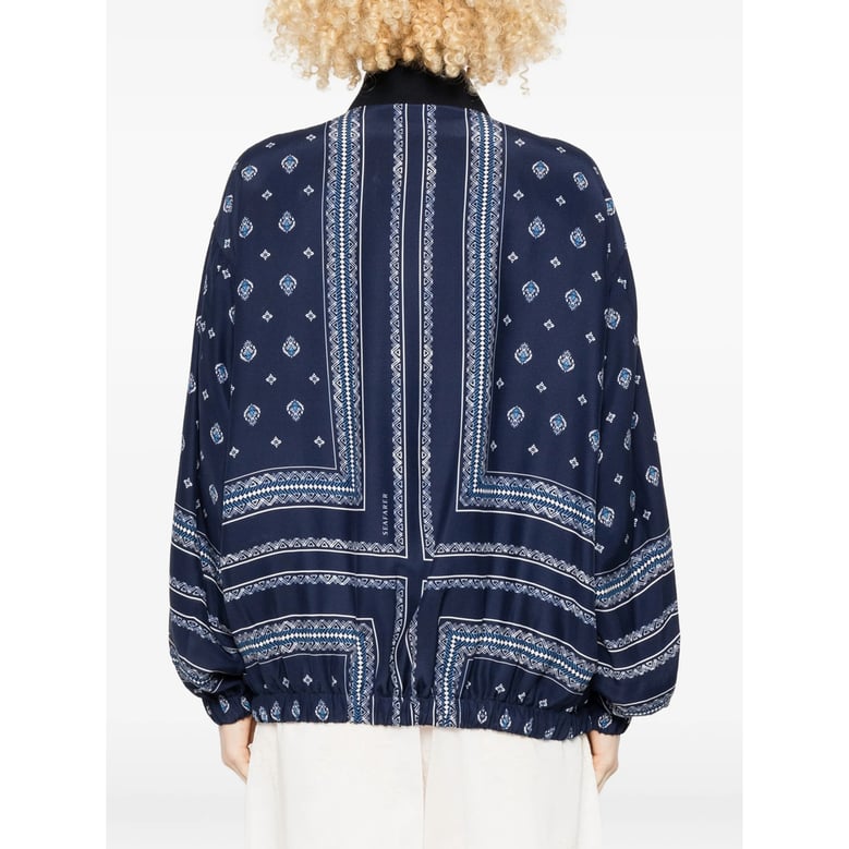 bomber jacket blue silk by Selfnex