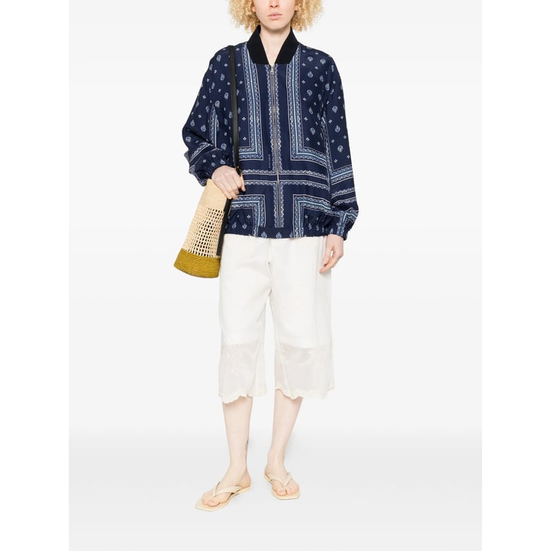 bomber jacket blue silk by Selfnex