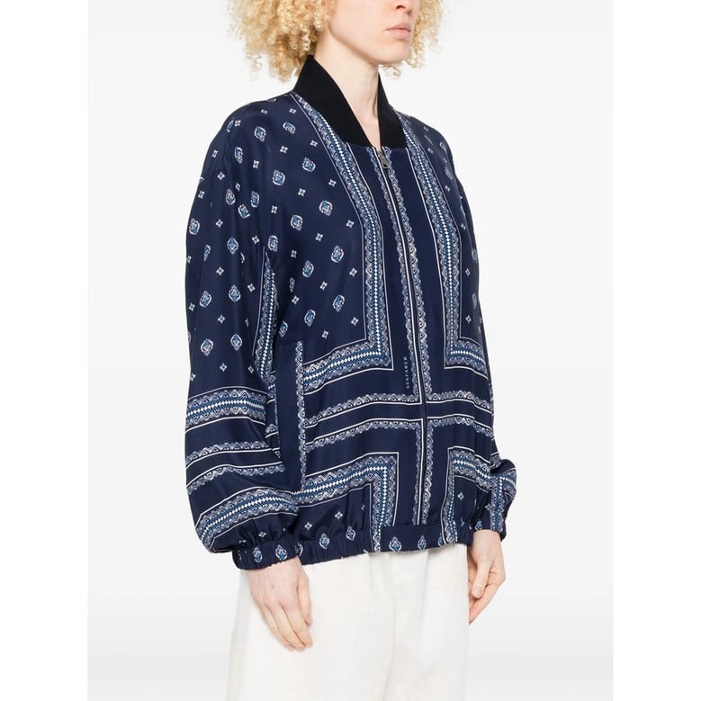 bomber jacket blue silk by Selfnex