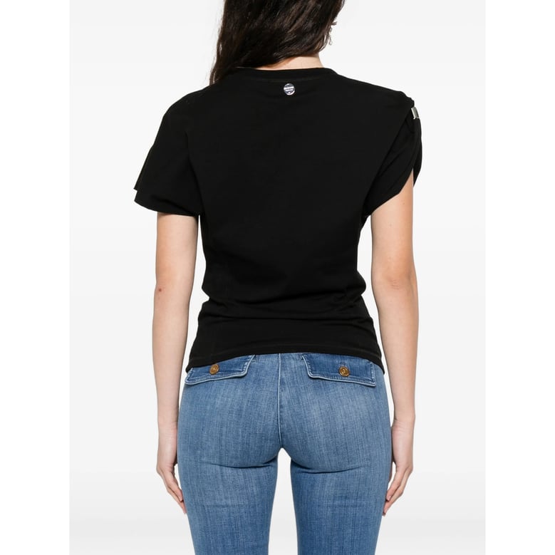 black short-sleeve t-shirt with tonal stitching by Selfnex