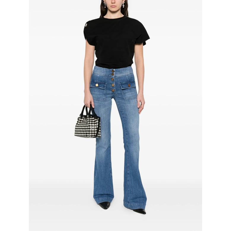 black short-sleeve t-shirt with tonal stitching by Selfnex