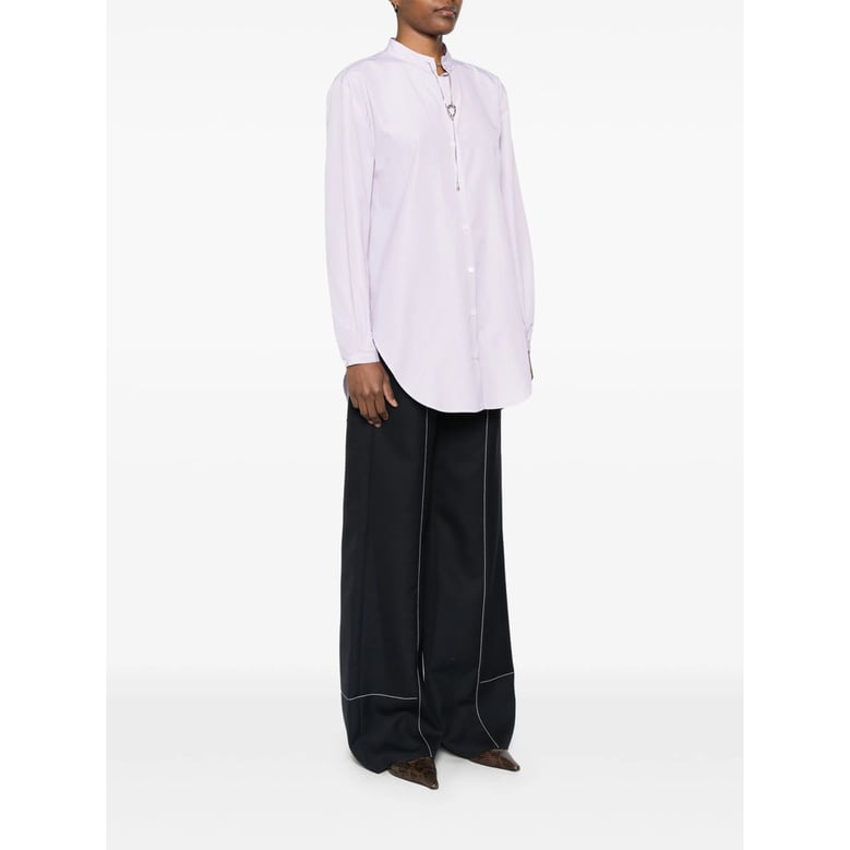 striped pink round neck shirt by Selfnex