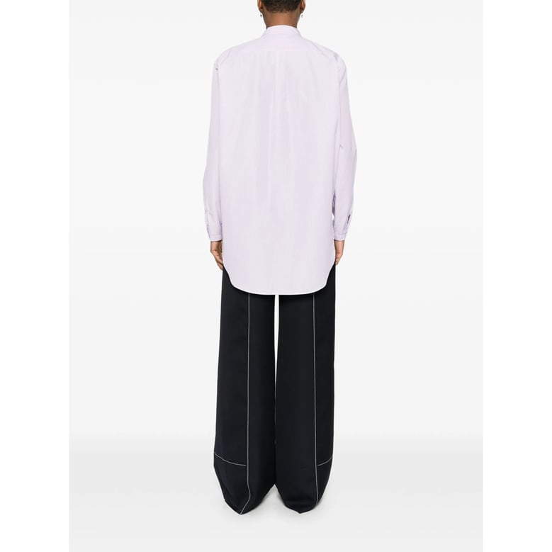 striped pink round neck shirt by Selfnex
