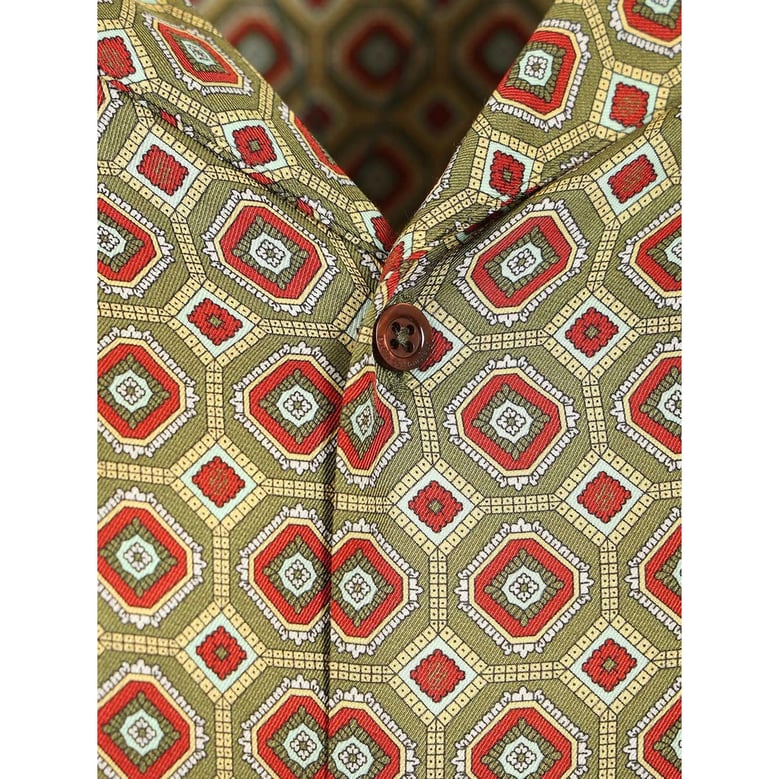 shirt green/red viscose by Selfnex
