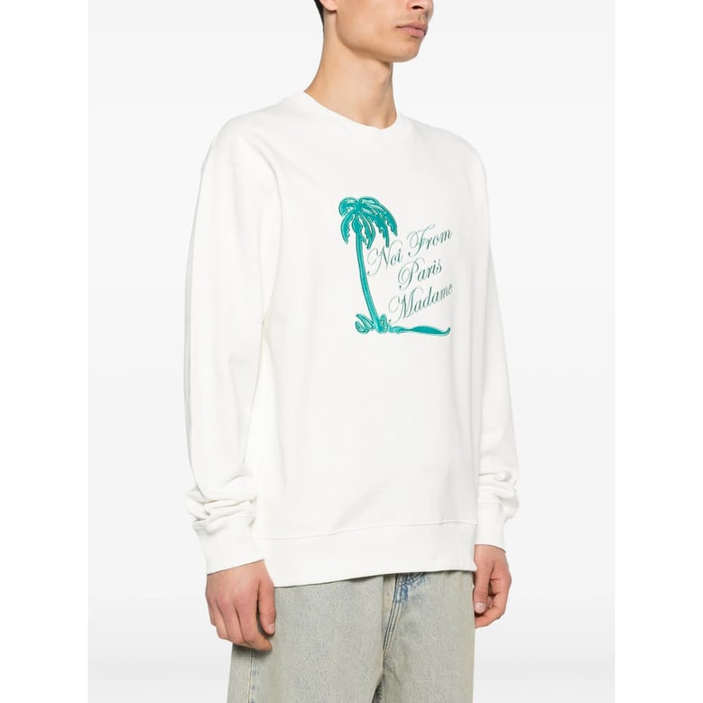 crew-neck sweatshirt white by Selfnex