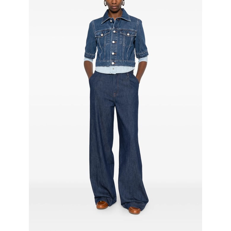 blue layered design button up outerwear by Selfnex