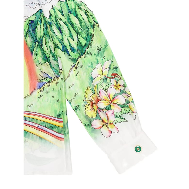 floral print shirt with camp collar by Selfnex