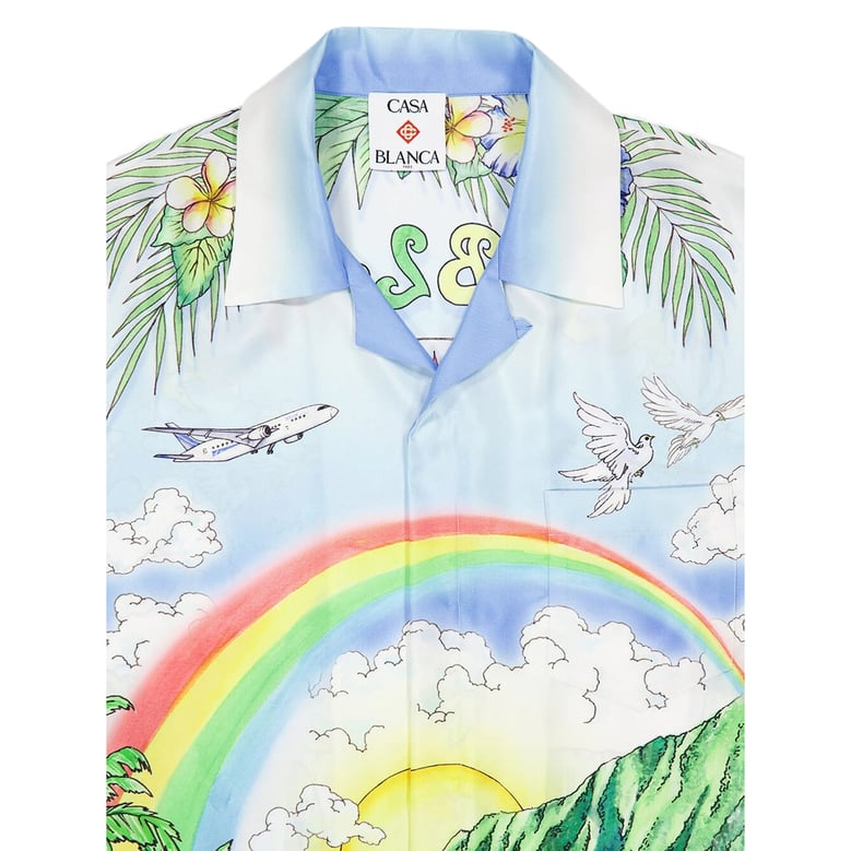 floral print shirt with camp collar by Selfnex