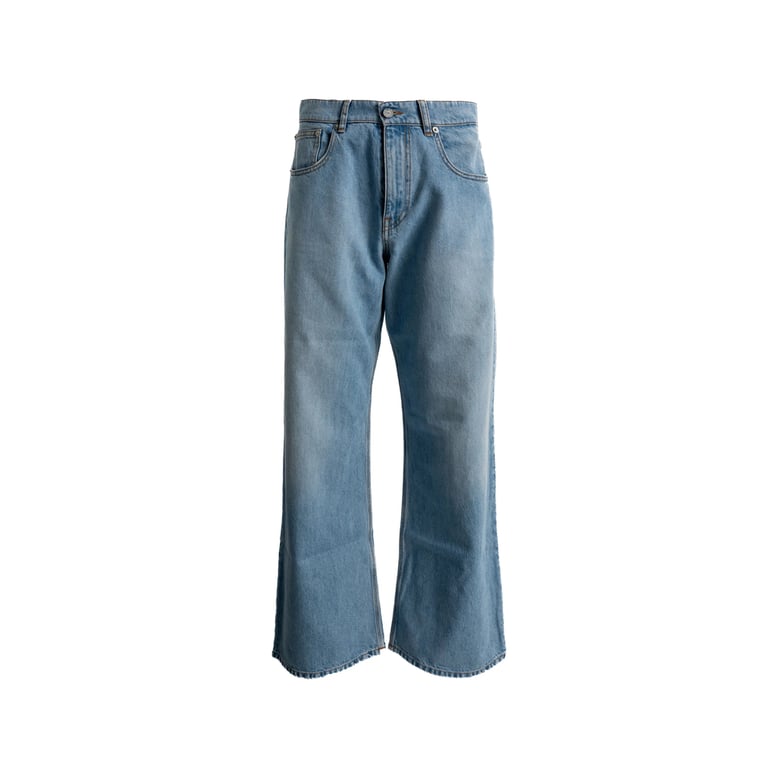 flared leg jeans with five pockets by Selfnex