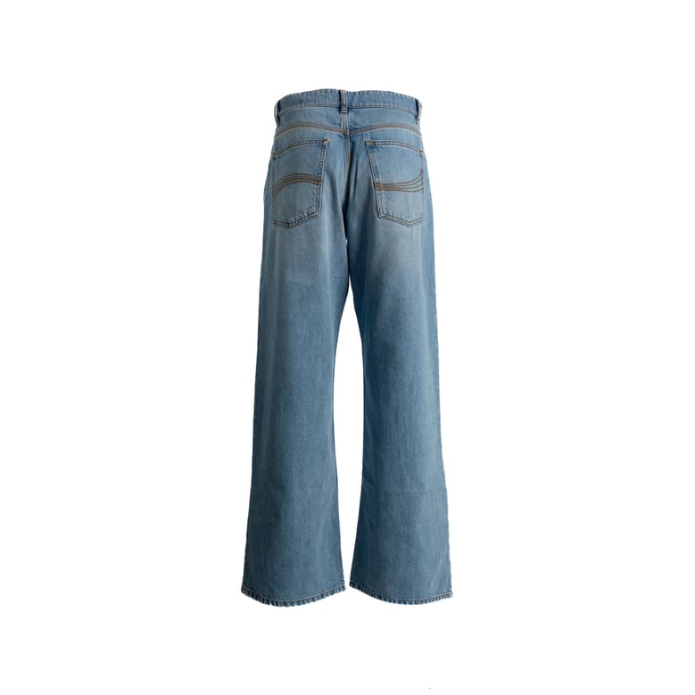 flared leg jeans with five pockets by Selfnex