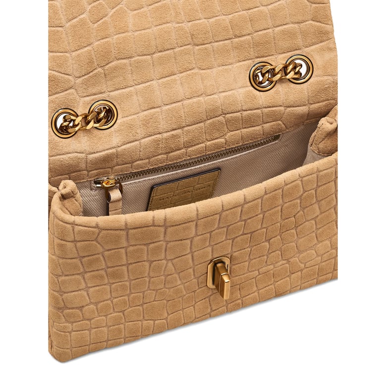 brown croc effect shoulder bag by Selfnex