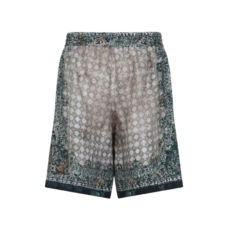 shorts green paisley print by Selfnex