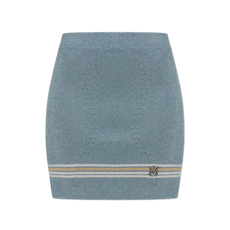 ribbed knit skirt blue by Selfnex