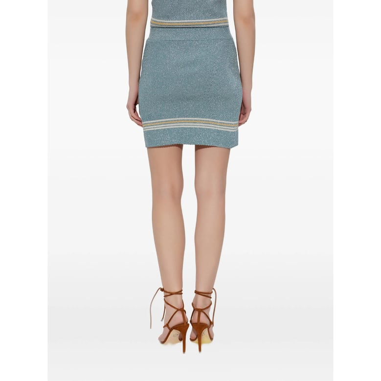 ribbed knit skirt blue by Selfnex