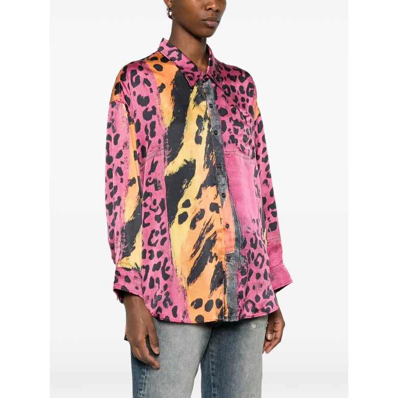 shirt pink/orange silk by Selfnex