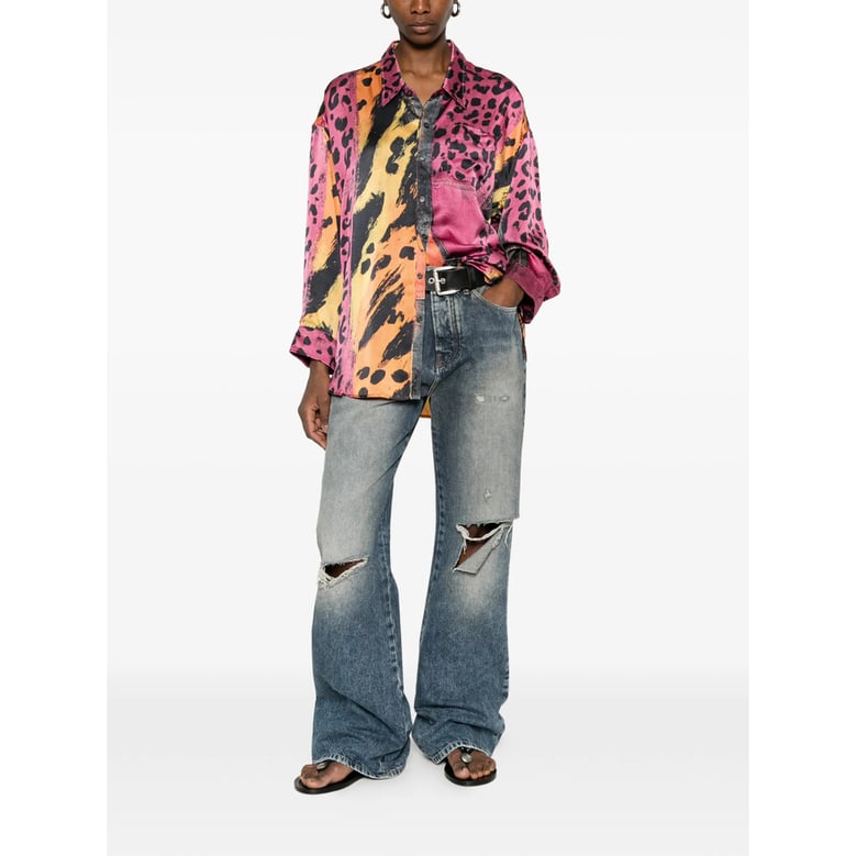 shirt pink/orange silk by Selfnex