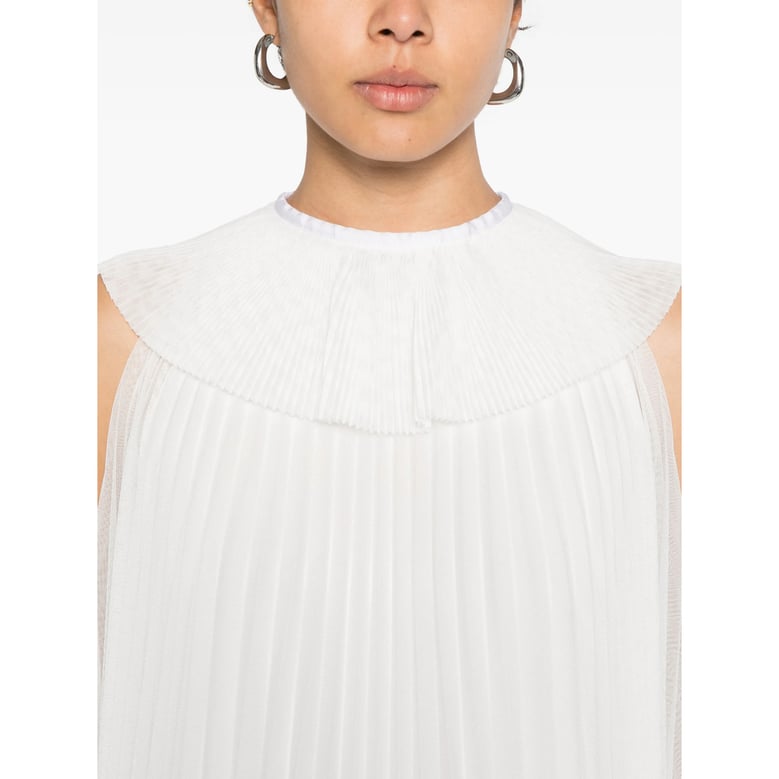 dress pleated white by Selfnex