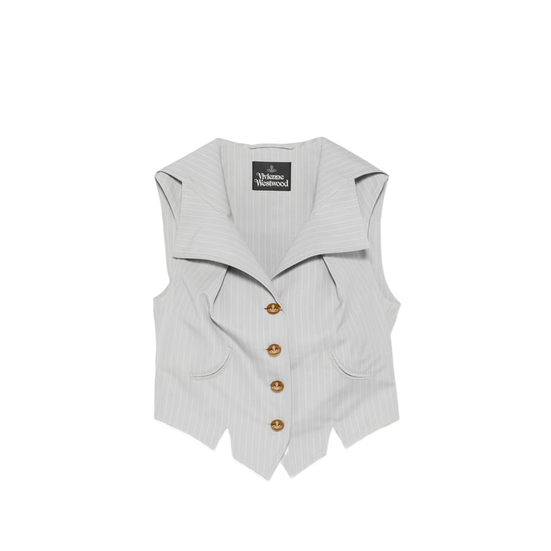waistcoat cotton grey/white by Selfnex