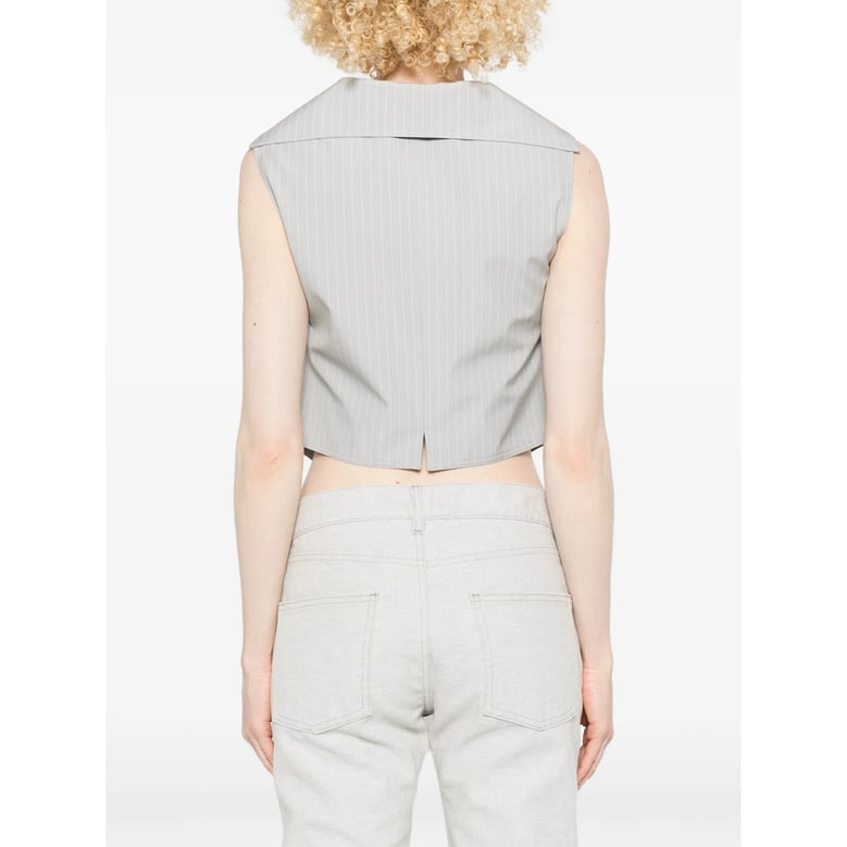 waistcoat cotton grey/white by Selfnex