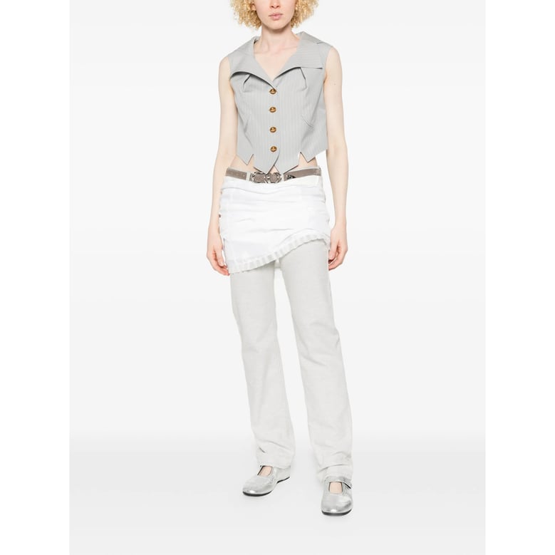 waistcoat cotton grey/white by Selfnex
