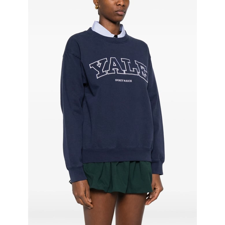 crew neck sweatshirt in dark navy by Selfnex