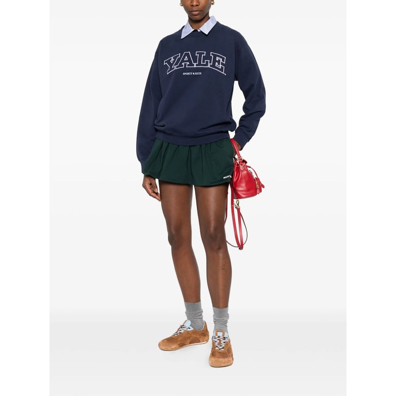 crew neck sweatshirt in dark navy by Selfnex